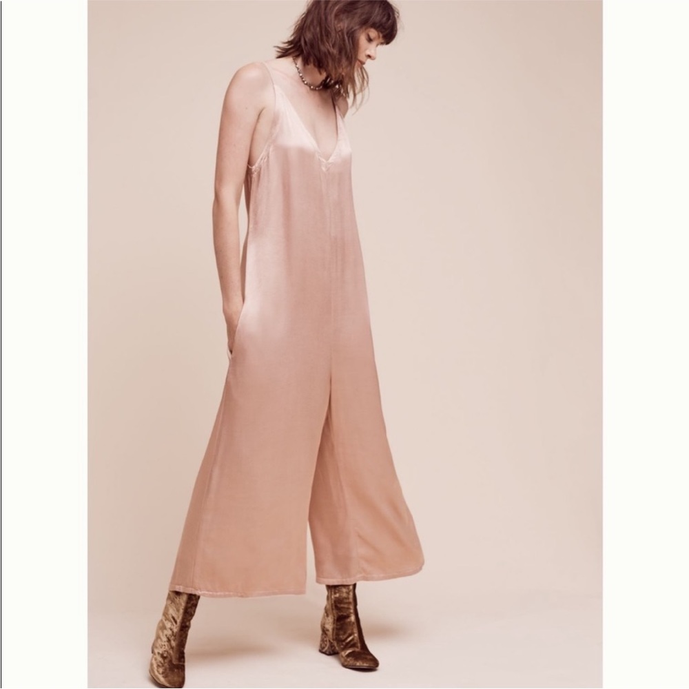 Lacausa silk-style light pink jumpsuit